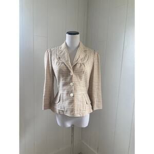 Parameter Cream & Orange Tweed Blazer, Size 2
